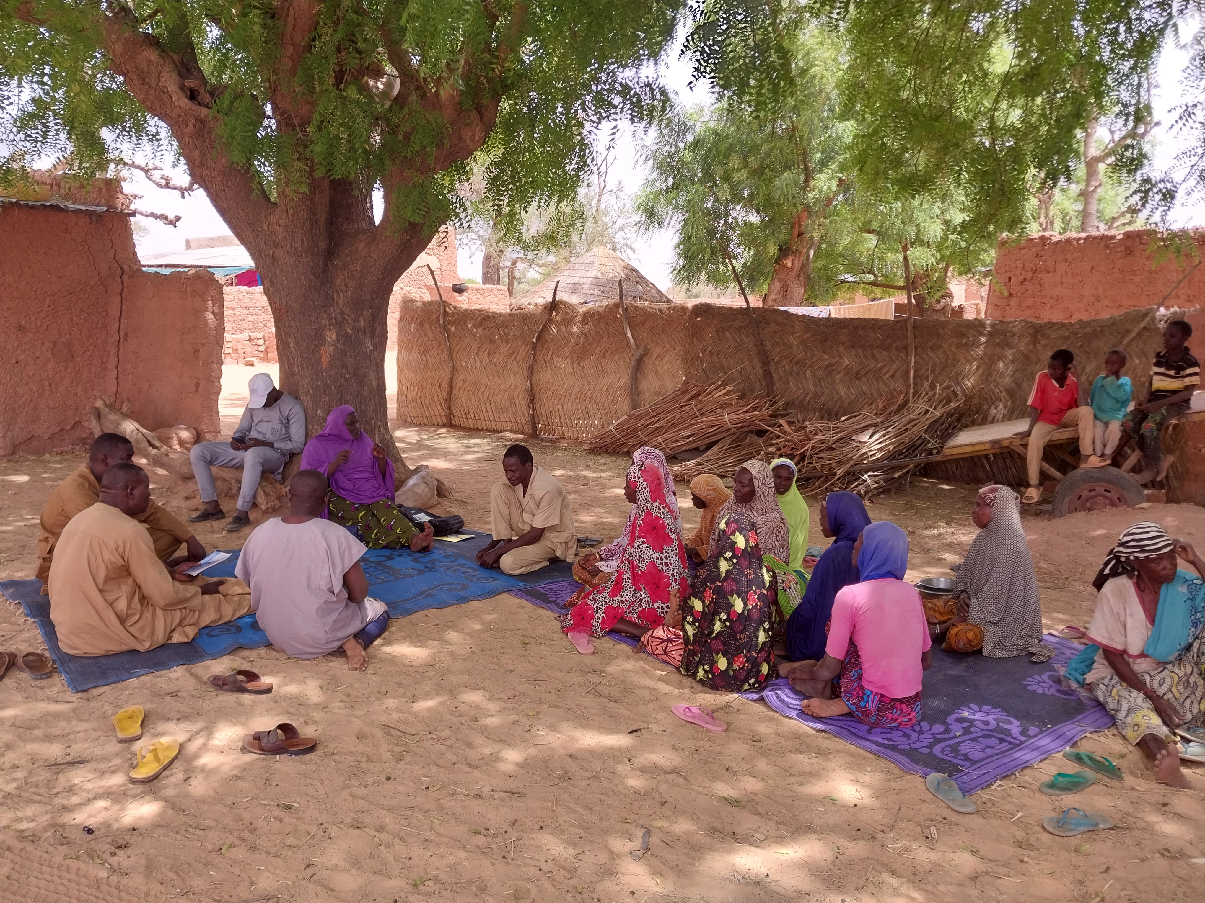 People sitting on Ground