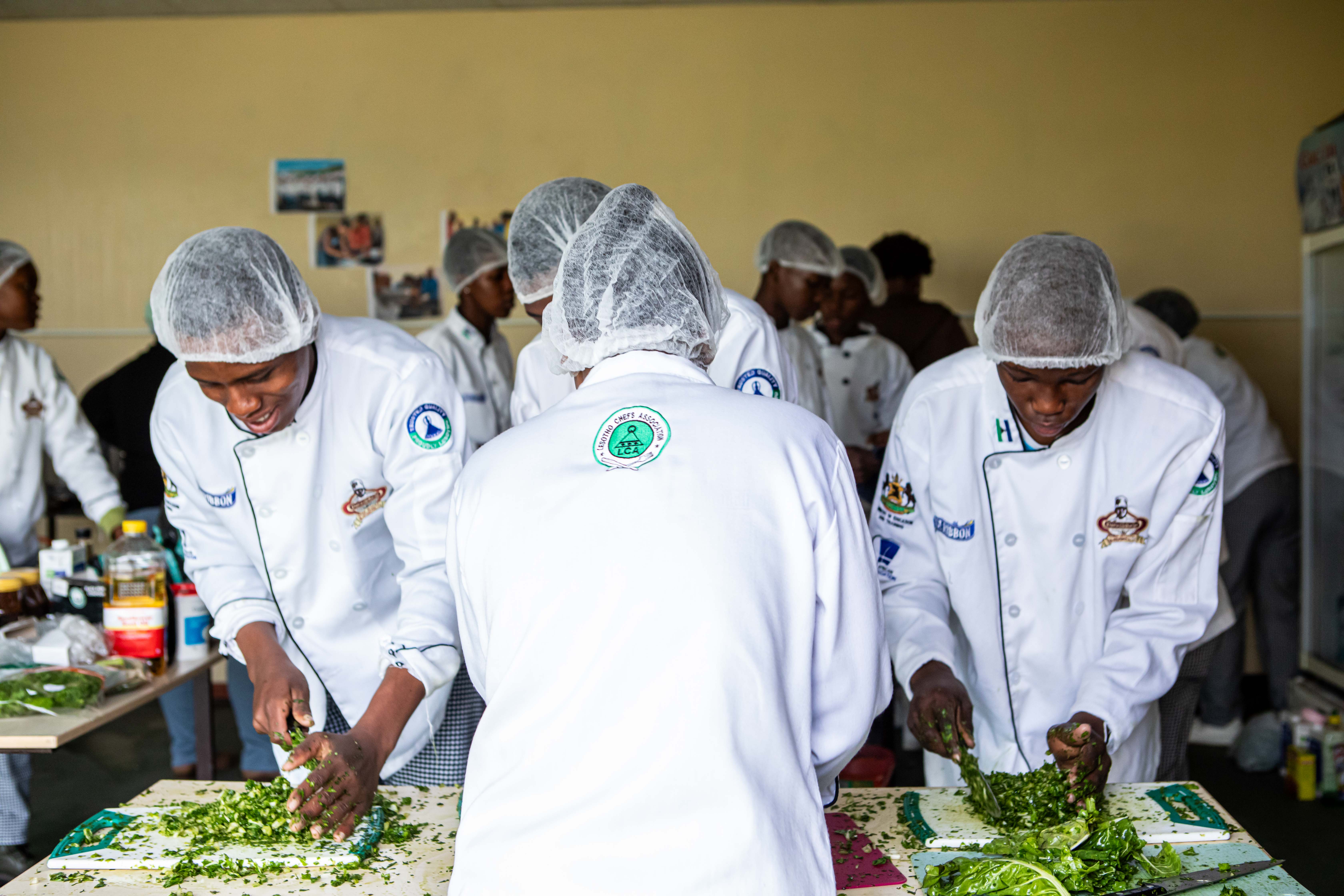 Aid Workers preparing food