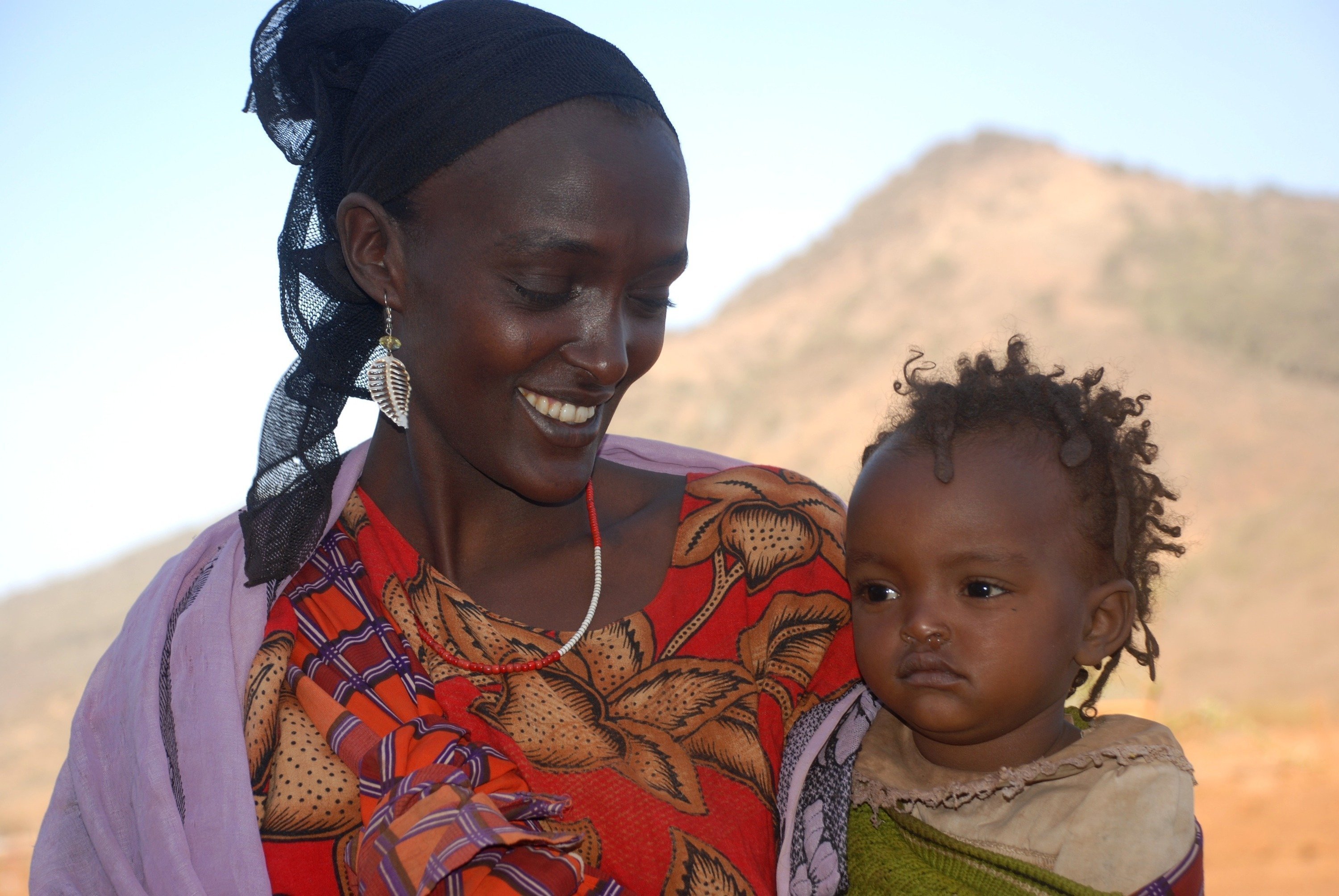 Woman holding baby